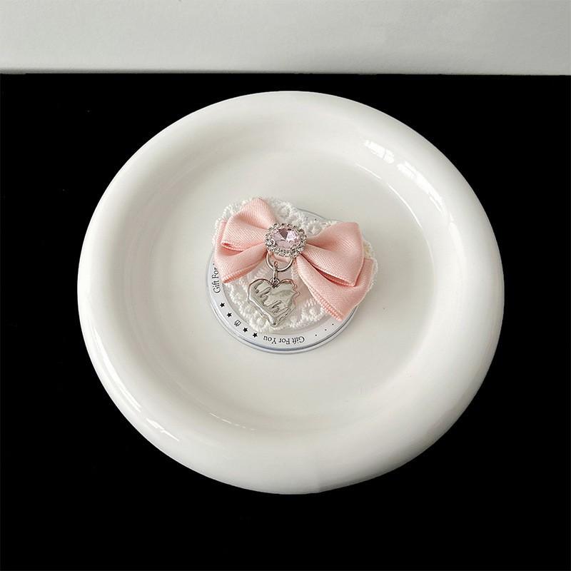 Lace Heart-shaped Rhinestone Bow Tie Phone Airbag Holder Magnetic Suction Magsafe Extendable Detachable Desktop Watch TV Shows Follow Up