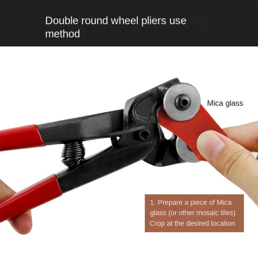 8 Inch Double Roller Tile Pliers Aluminium alloy Handle bonded plastic Mosaic Cutting Plier DIY Mosaic Tile Cutting Tool