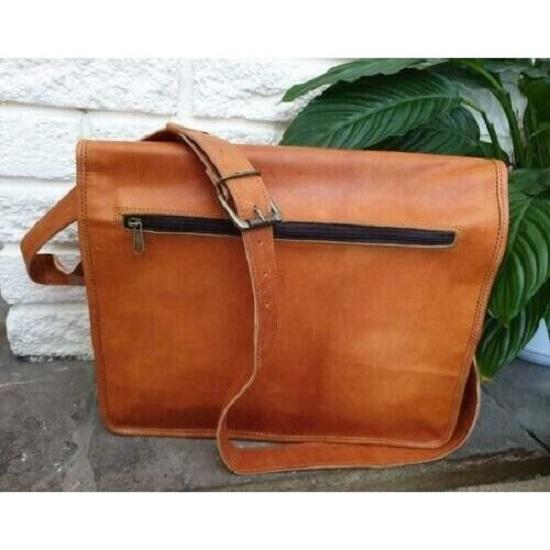 Brown Leather Classic Shoulder Laptop Bag New Men's Genuine Vintage Briefcase