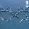925 Sterling Silver Romantic Big Star Piercing Earrings Fashionable Wedding Jewelry