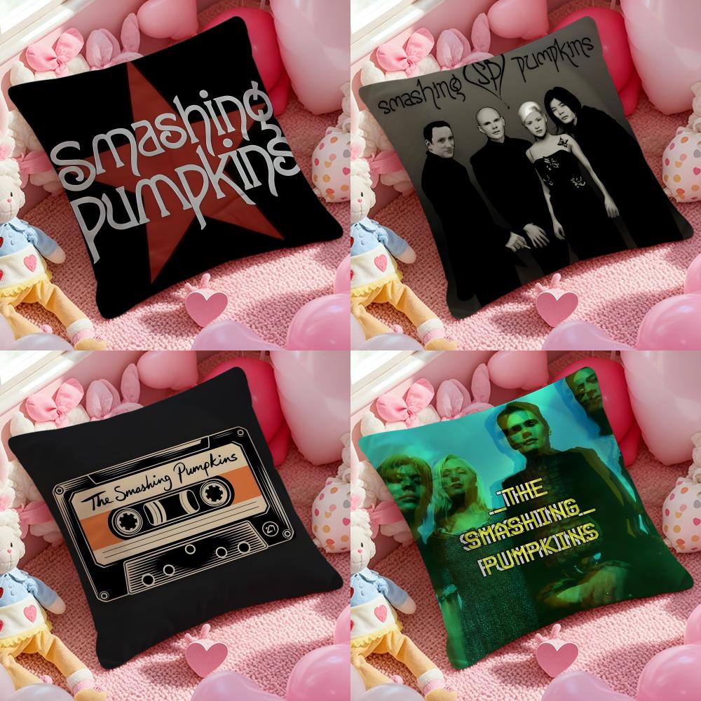 Band The S-Smashing P-Pumpkins Cushion Cover Pattern Printed Pillowcase for Living Room Sofa Cushion Cover & Bedroom Decor
