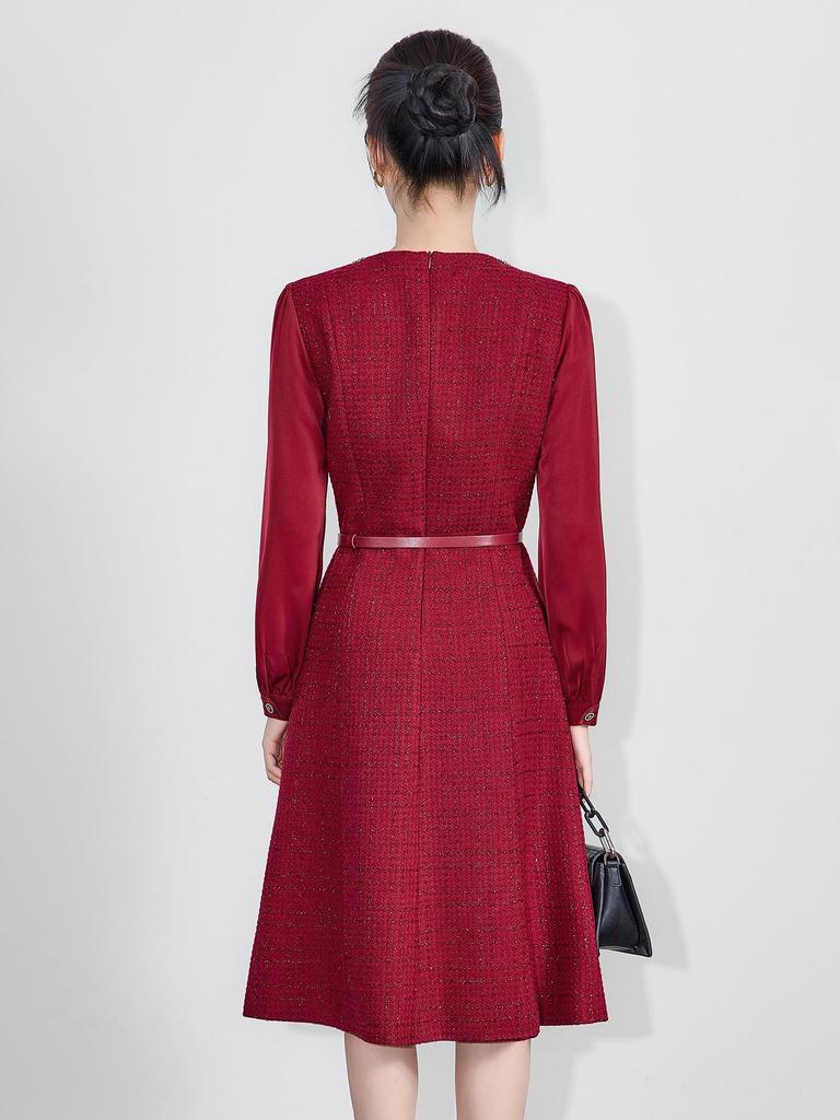 High-End Lurex Tweed Autumn/Winter Banquet Gown Dress - Nanyou Collection