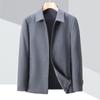 High-end Men's Jacket Spring and Autumn New Style Lapel Casual Wool Middle-aged and Elderly Dad Wear Cadre Civil Servant Jacket