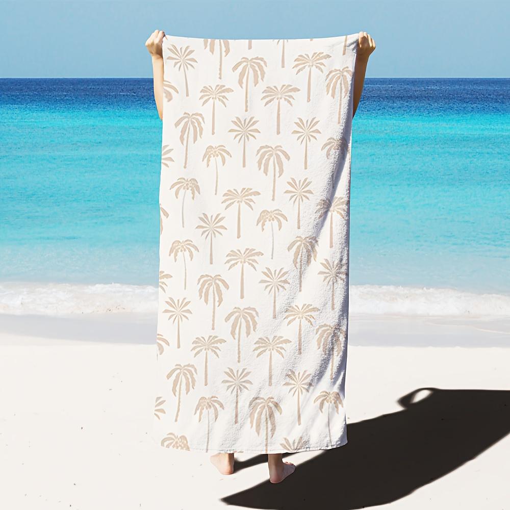 

Oversized Stick Figure Palm Tree Microfiber Beach Towel, Soft Lightweight Sand-Free for Travel Picnic W40*H60(CM)