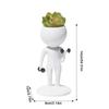 Succulent Plant Pots Weightlifting Running Yoga Human Shaped Succulent Pot Resin Creative Decorative Plant Pot for Mantel Table Bathroom