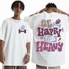 Be Happy Lift Heavy Funny Weightlifting Gym T Shirts Men Women Vintage Hip Hop Oversized Tshirt Casual Cotton Short Sleeve Tees
