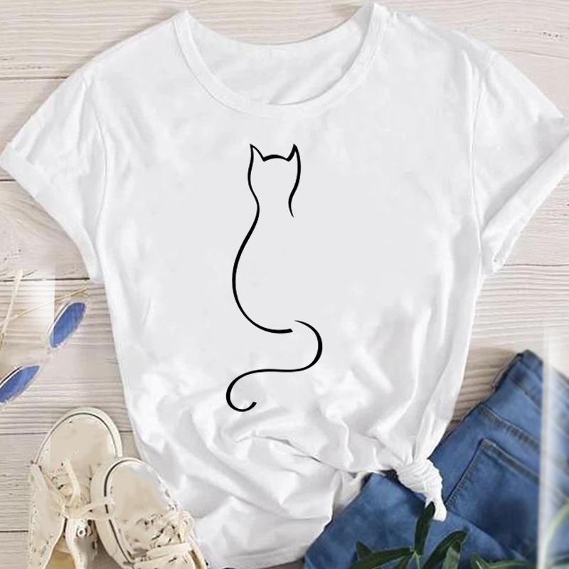 Women Oversized T-Shirt Cloth Tops Fashion Cartoon Print Lady Tees