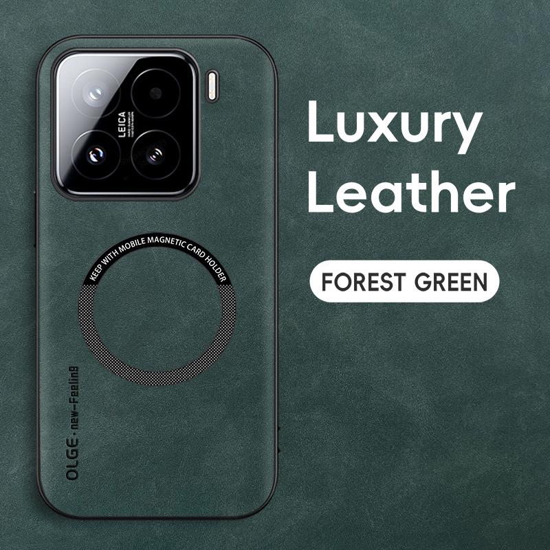 Leather Phone Cases For Xiaomi 15 14T 14 13T 13 12 12S 11 11T Pro Lite For Magsafe Magnetic Cover For Xiaomi 14T 14 13 12S Ultra