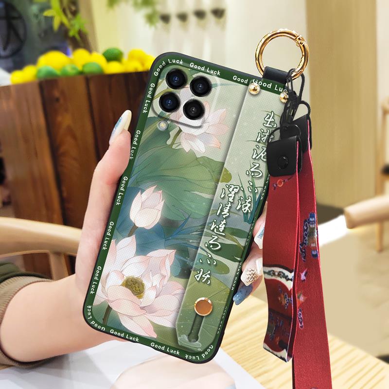 Strapazierfähige Lanyard-Handyhülle für Samsung Galaxy M33 5G Global/SM-M336B/DS/Jump2 Mode-Rückseite für Mama Ständerring