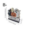 Wooden Halloween Tissue Holder Ghost Pumpkin Tabletop Napkin Organizer Festive Dining Room Decor Paper Towel Stand for Holiday Use