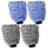BOLSO Microfiber Car Wash Mitt Glove 2-Pack Set Blue and Gray Soft Scratch-Free Auto Detailing Cleaning Tool for Body Window Wheel Truck Motorcycle