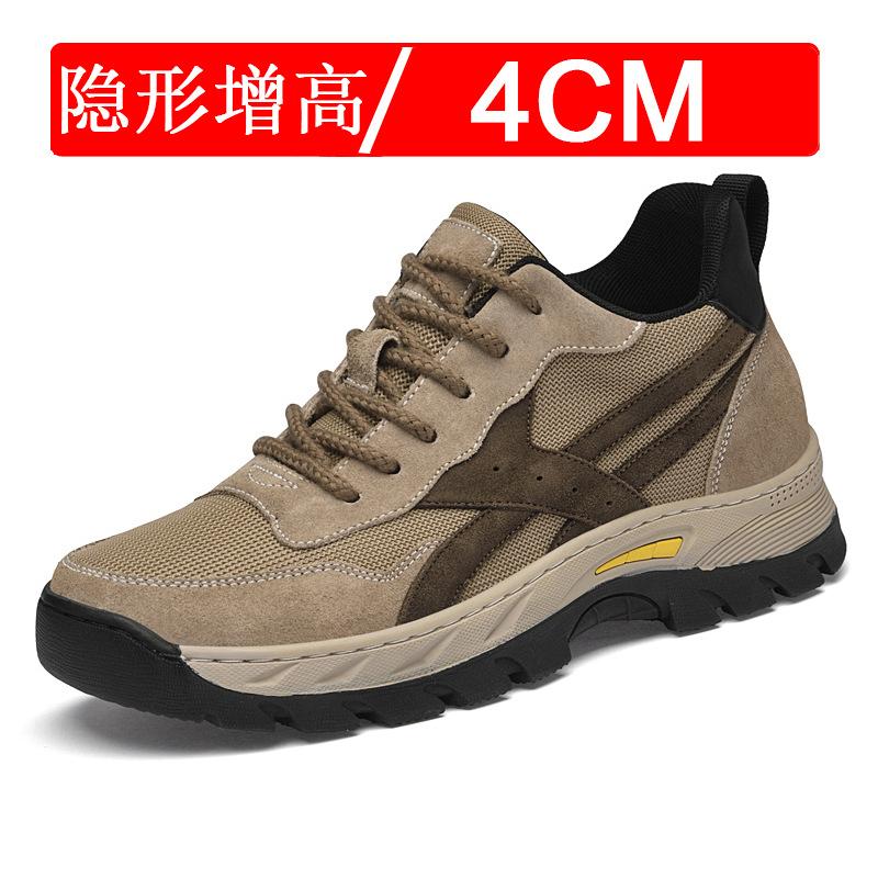 Invisible inner height increase men's shoes 8cm tooling shoes platform 6 men's casual shoes mesh outdoor board shoes sports shoes