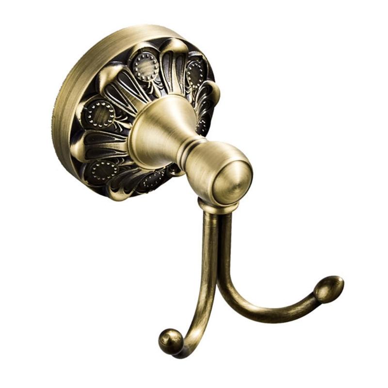Decorative Brass Entryway Coat Hook Heavy Duty Metal Wall Mounted Hangers Simple Installs for Jackets Bags Homes Office