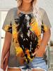 Summer New Horse T-Shirts Graphic 3D Print Women's Short Sleeve T Shirt Streetwear Harajuku Y2K Casual Tees Tops Female Clothing