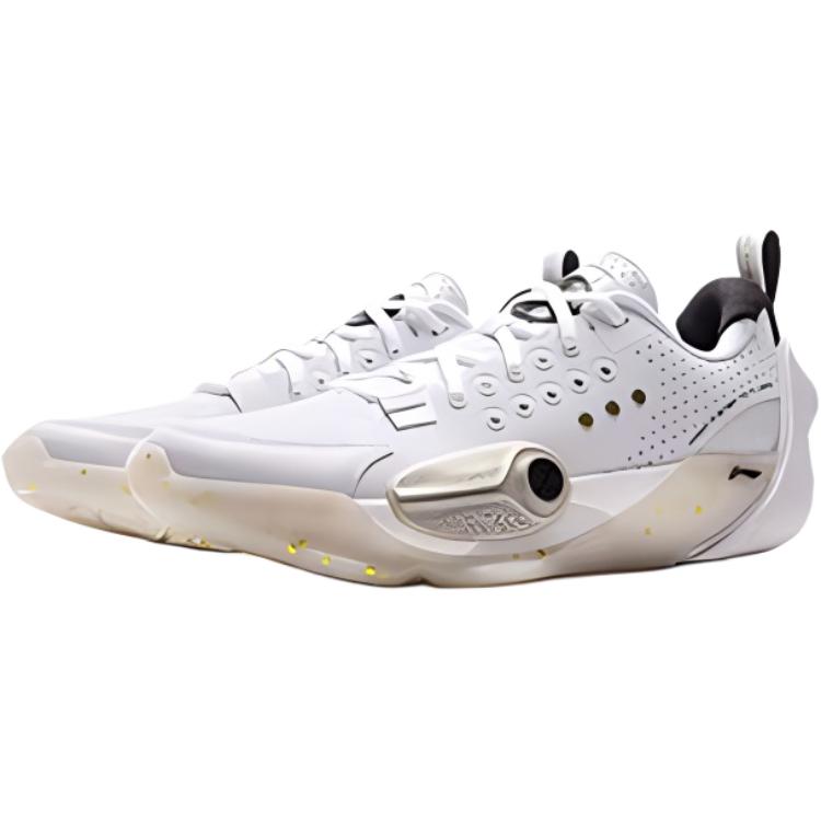 Li Ning Kids Basketball Fashion Trend Non-Slip Wear-Resistant Low-Top Basketball Shoes Men Sneaker Apricot-White YKBV070-7