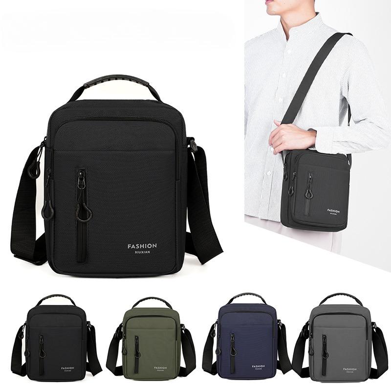 Męska torba typu crossbody, pojedyncza torba na ramię, duża pojemność, torba do przechowywania, modna, wielokieszeniowa, biznesowa torba typu crossbody