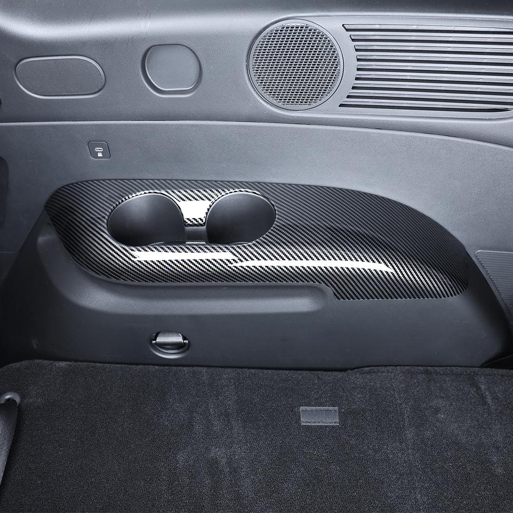 For Hyundai Palisade LX3 2026 Third Row Water Cup Holder Cover Carbon Fiber Wood Grain Style Car Inner LHD