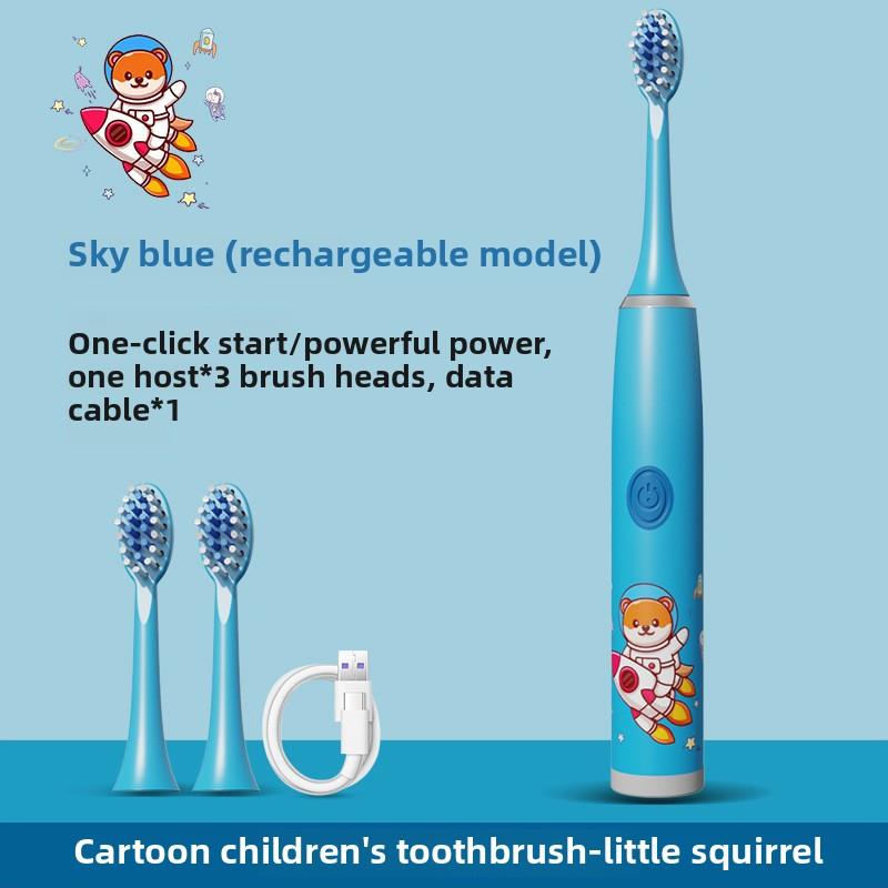 Vibration Soft-bristled Toothbrush, Tooth Flusher, Charging Model, Automatic Model, Sonic Children's Electric Toothbrush Gift.