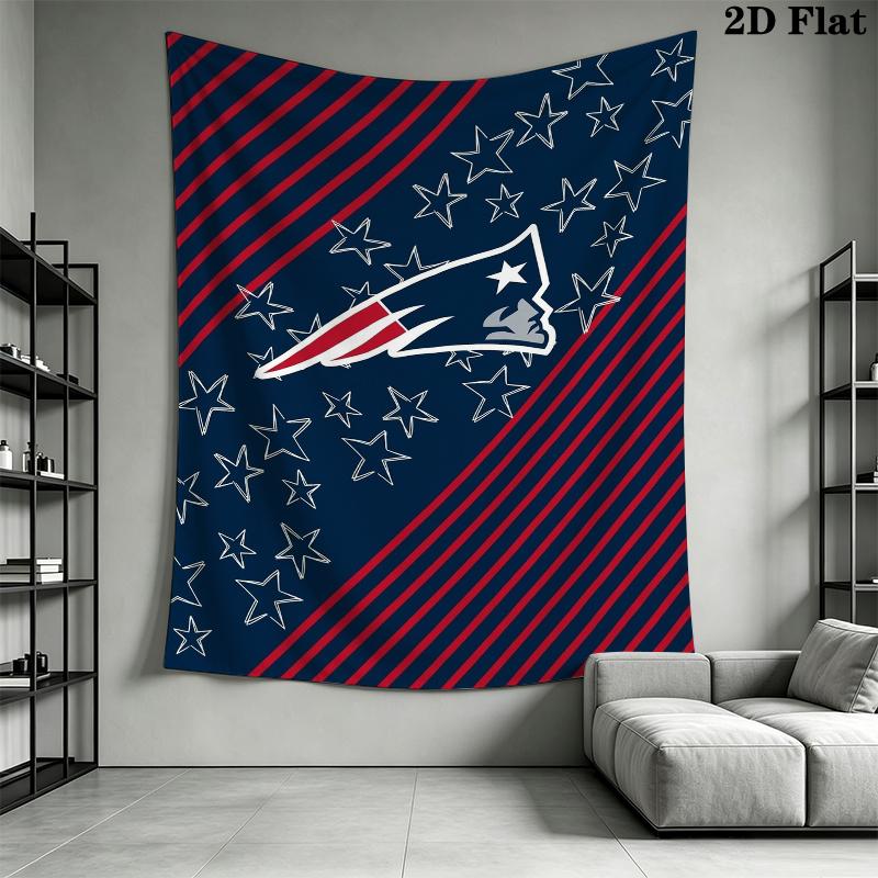 New England Patriots Wall Tapestry Aesthetic Wall Hanging Printed Fabric Blanket Decorative Tapestries for Bedroom Living Room Home Decor