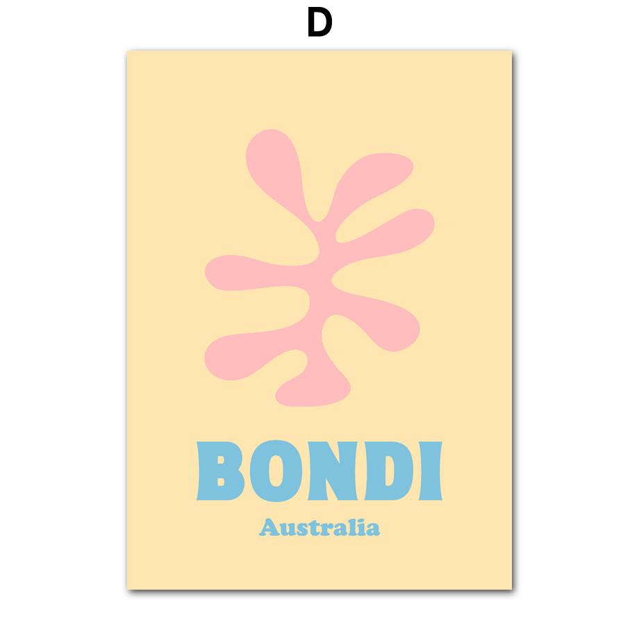 Groovy Leaf Matisse Pastel Pink Postere și imprimeuri Artă de perete Retro Funky Pânză Pictură Imagini Estetic College Decor Room