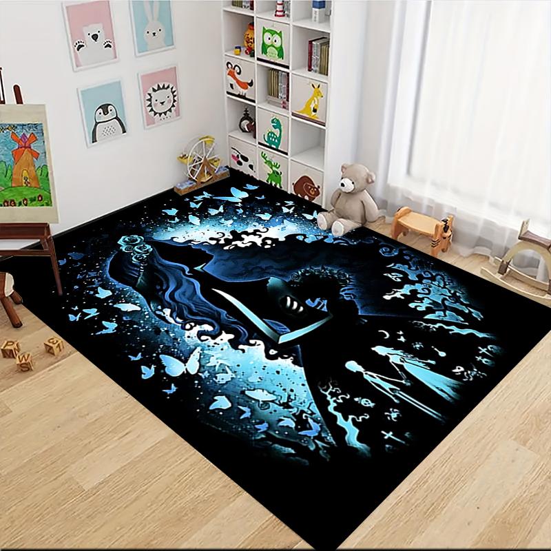 1Pc Blue Spirit Butterflies Carpet Rug Customizable Soft Washable Antislip Home Living Room Sofa Mats Personalized Rug 0917159