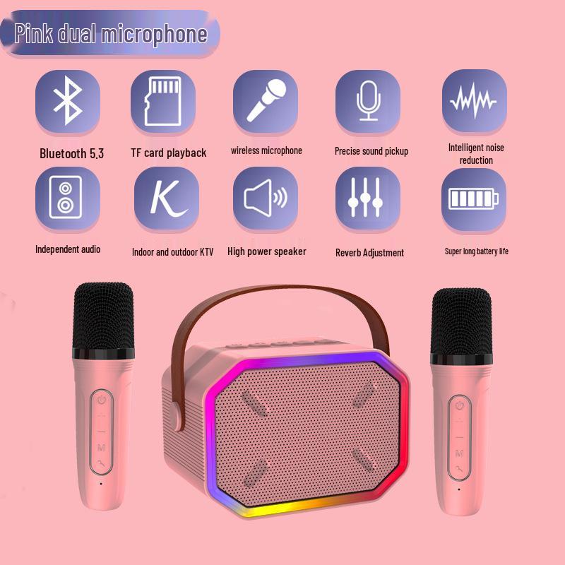 P3 Bluetooth Mini Speaker with Wireless Microphone for Home Karaoke