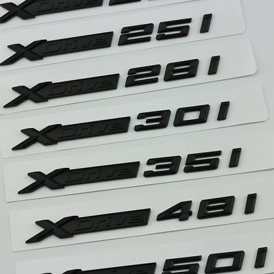 Full Black XDrive 20i 25i 28i 30i 35i 40i 50i 20d 30d 35d 40d 50d Fender Emblem Badge for X3 X4 X5 X6 X7 Car Trunk Sticker