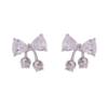 Bang Bang! Gentle Temperament Niche Zircon Bow Stud Earrings Light Luxury Earrings Women