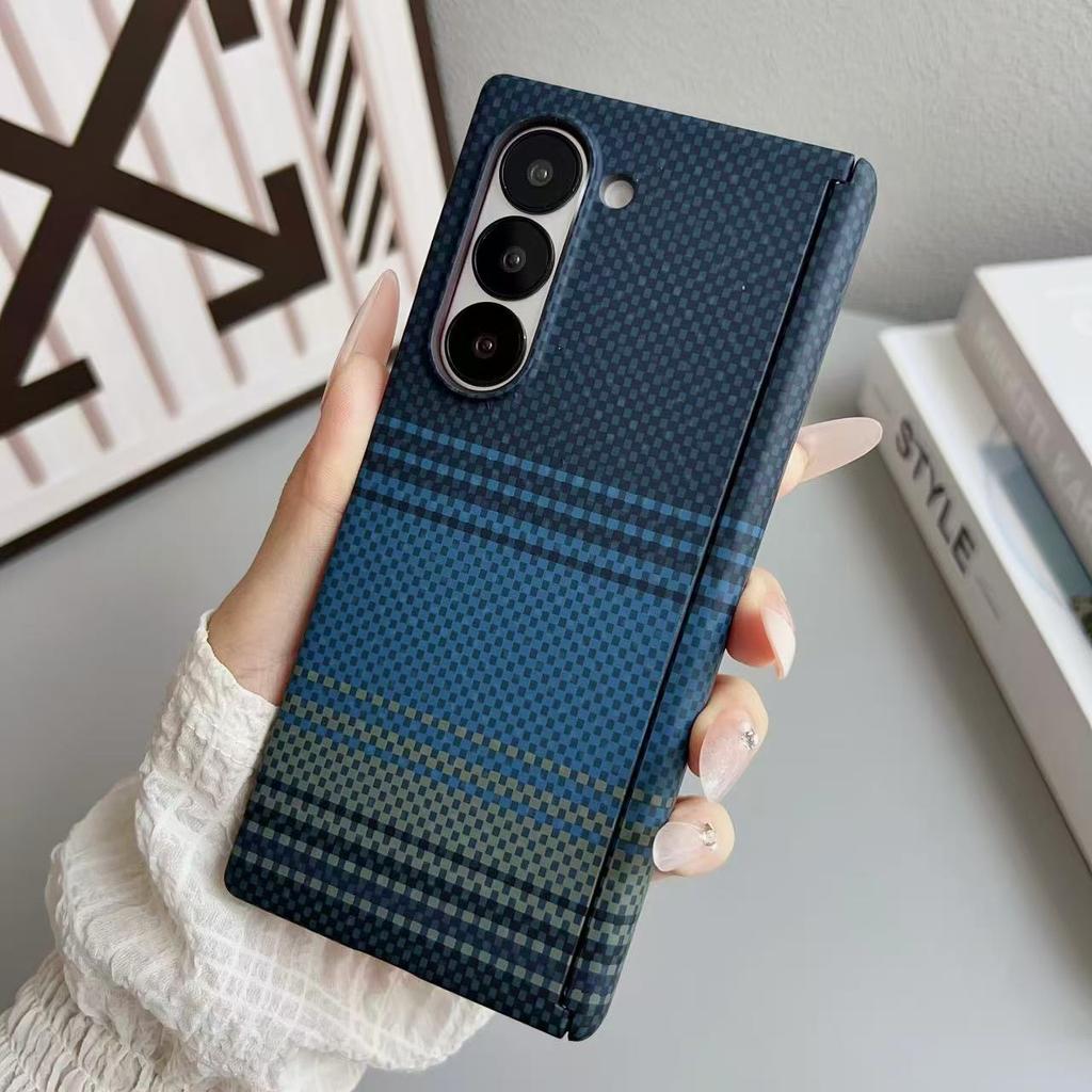 Carbon Fiber Texture For MagSafe Phone Case For For Samsung Galaxy Z Fold7 Fold6 Fold5 5G Wireless Charging Shockproof Cover