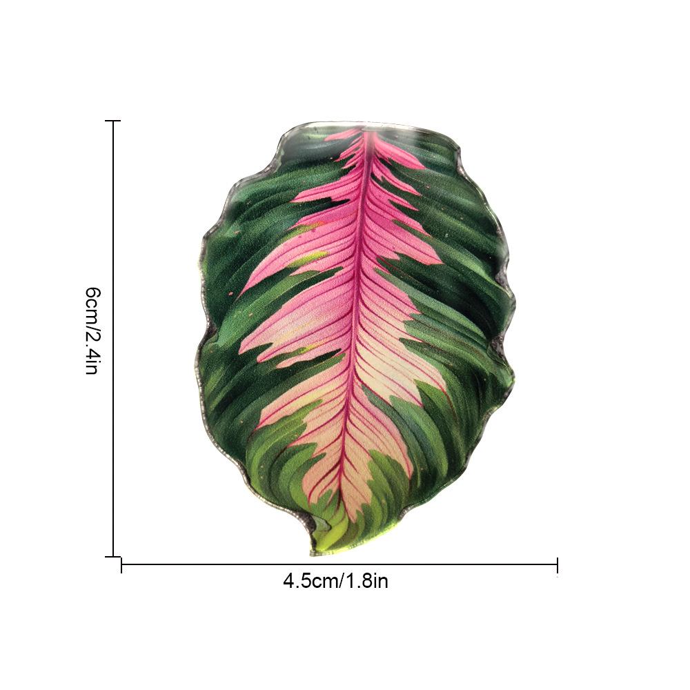 Creative Acrylic Tropical Plant Magnetic Fridge Sticker - Simulation Leaf Design