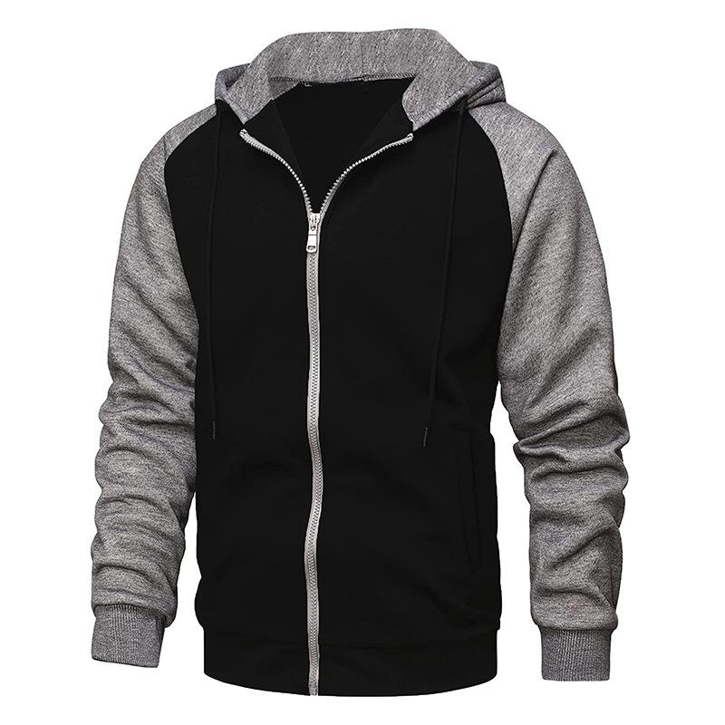 Herren Raglanärmel Reißverschluss Hoodies Lose Sportbekleidung Sweatshirts Hoodies Herren Jacken