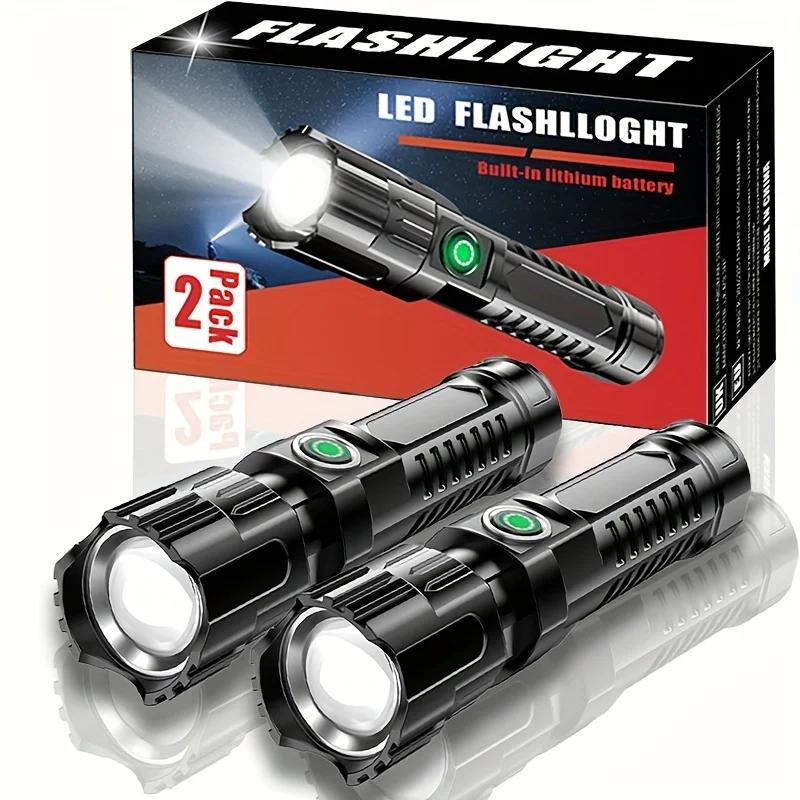 Super Bright 1000LM Rechargeable LED Flashlight Handheld Powerful Zoomable Waterproof Torch for Emergency Camping