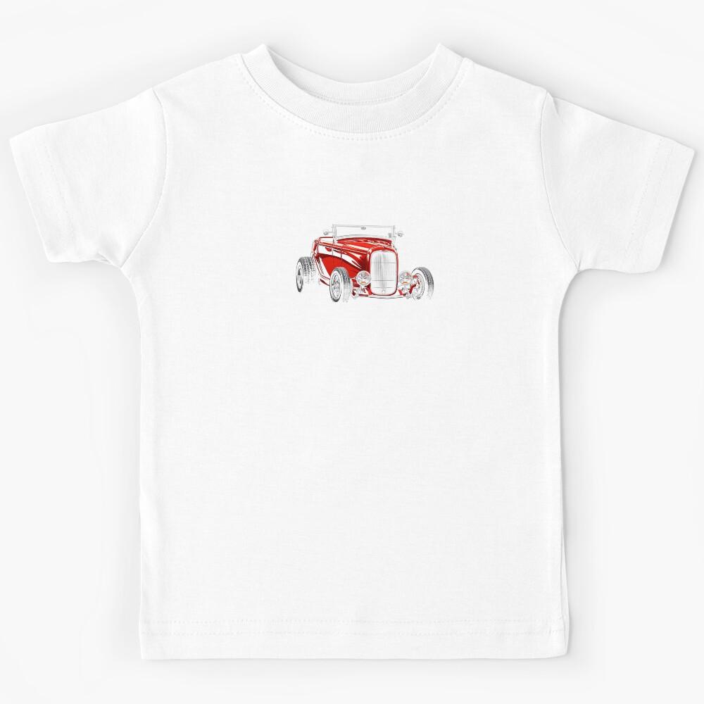1932 Ford Highboy Roadster – Classic Red Hot Rod Illustration Kids T-Shirt 170