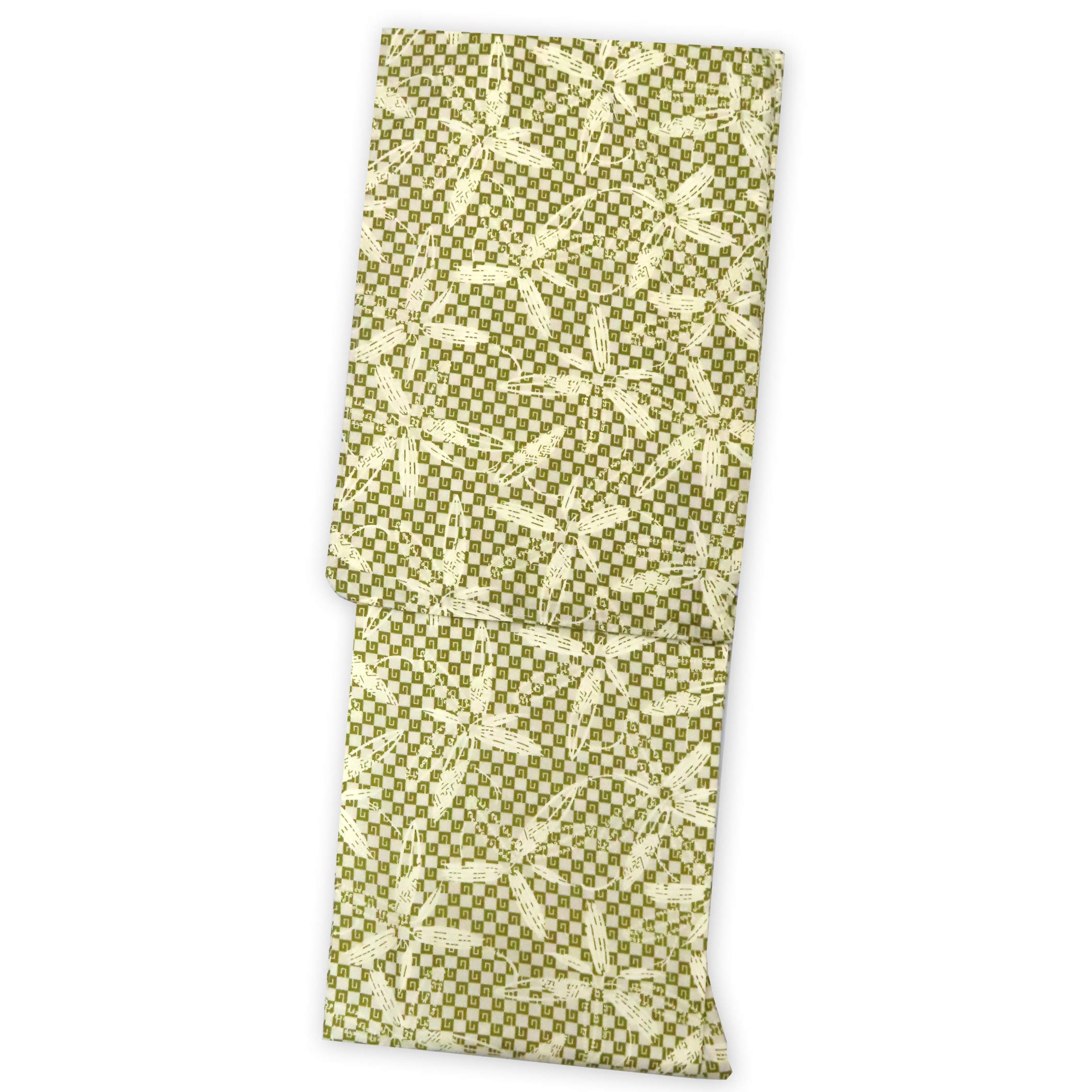 

Muromachi Washable small M single synthetic HAM615 [Kyoto st. ] kimono, linen, pattern, ladies, size, item, kimono, fiber, green зелений