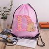 Capibara Girls Drawstring Backpack Cute Capybara Letter A-Z Storage Bag Kids Outdoor Sport Travel Rucksack Children Gifts