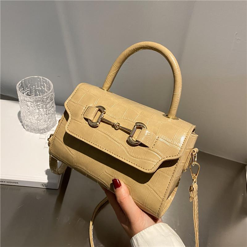 

Handheld small bag women s new trendy stone pattern small square bag simple shoulder messenger bag хаки