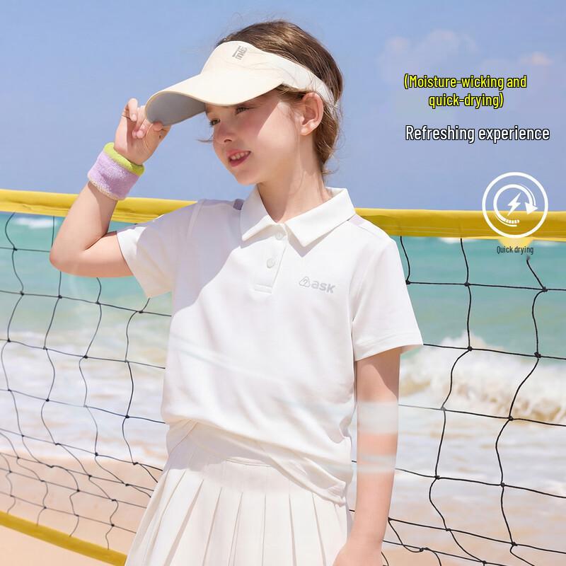 ASK JUNIOR Girls  Reflective Print Short-Sleeve T-Shirt 150