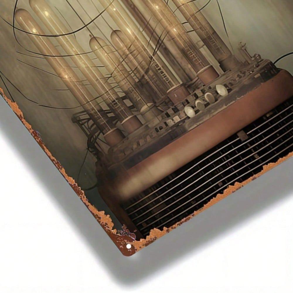 Steampunk Metal Wall Art Vintage Industrial Poster Decor for Cafe