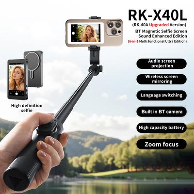 Magnetic Phone Vlog Selfie Monitor Screen Wireless Selfie Monitor Screen Rear Camera Monitor Screen for Selfie Vlog Live Stream