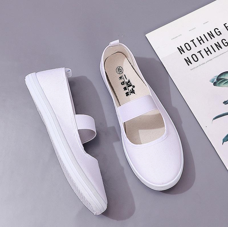 Balerini de damă la modă pentru asistență medicală, pantofi de lucru din pânză rezistenți la alunecare, încălțăminte medicală confortabilă, ușoară, cu talpă antiderapantă