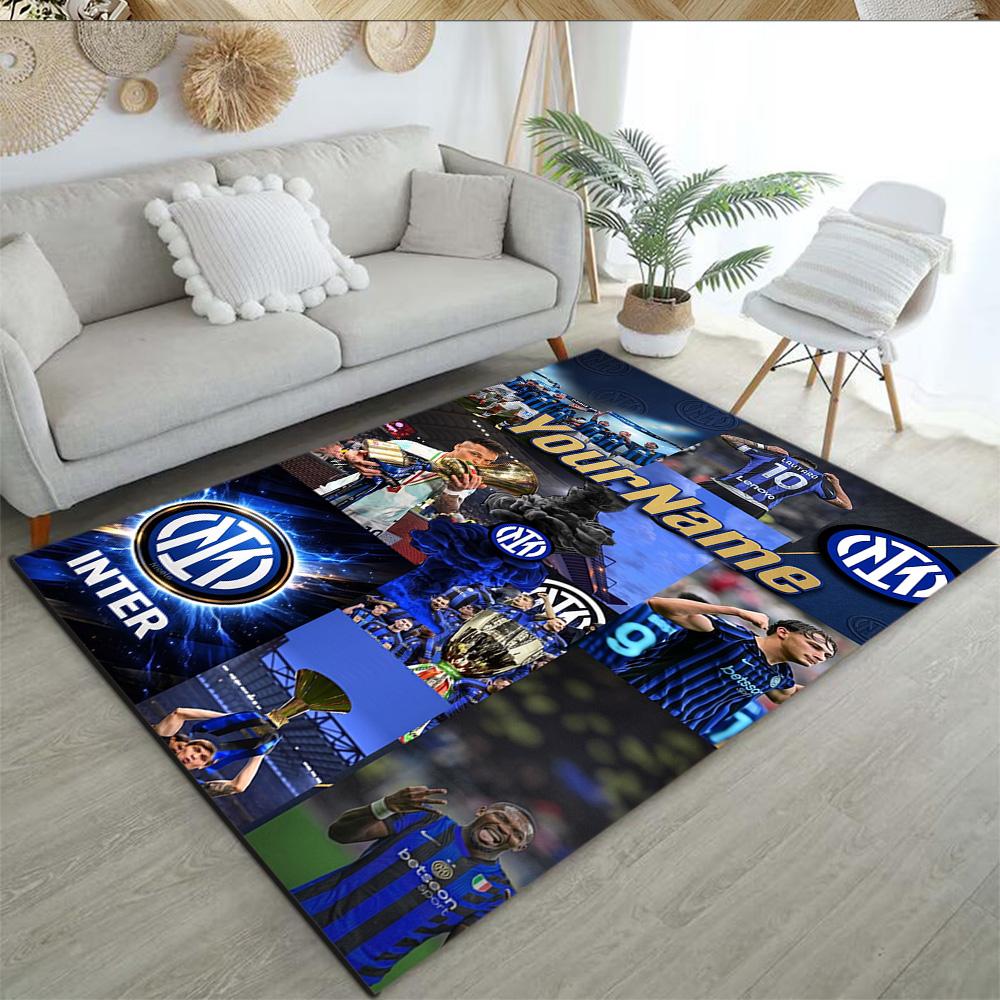 Inter Milan Customized Name Area Rug Design for Entryway Hallway Bedrooms Study room Anti-slip Rug Office home decor Perfect Gift for Women/Men