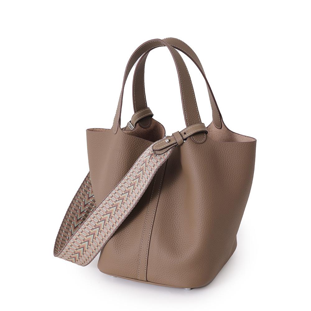 Full first layer togo cowhide women's handbag bag genuine leather vegetable basket bucket bag simple versatile bag