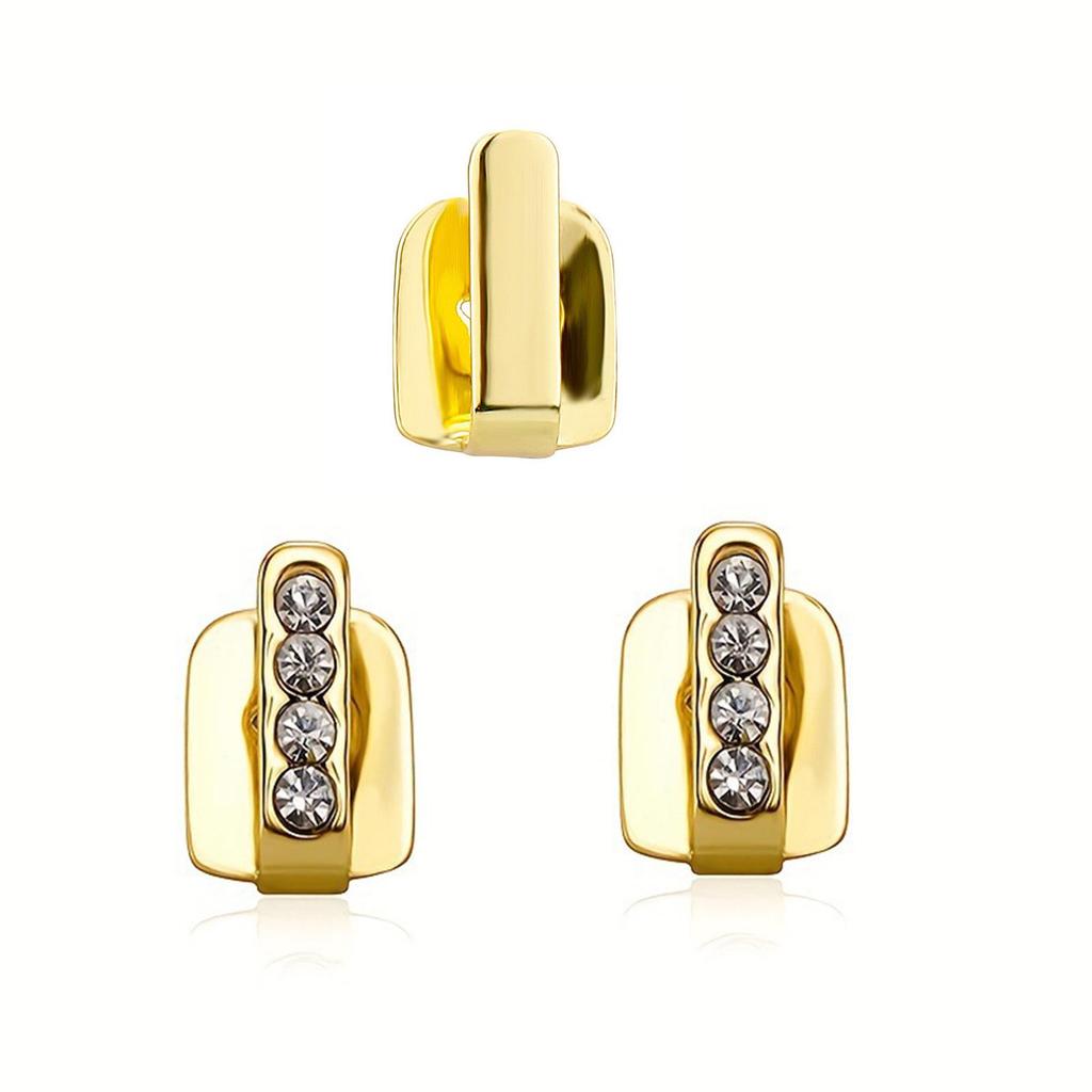 Gold & Diamond Hip Hop Single Tooth Gap Grill for Men & Women - Smooth Halloween Dental Accessory
