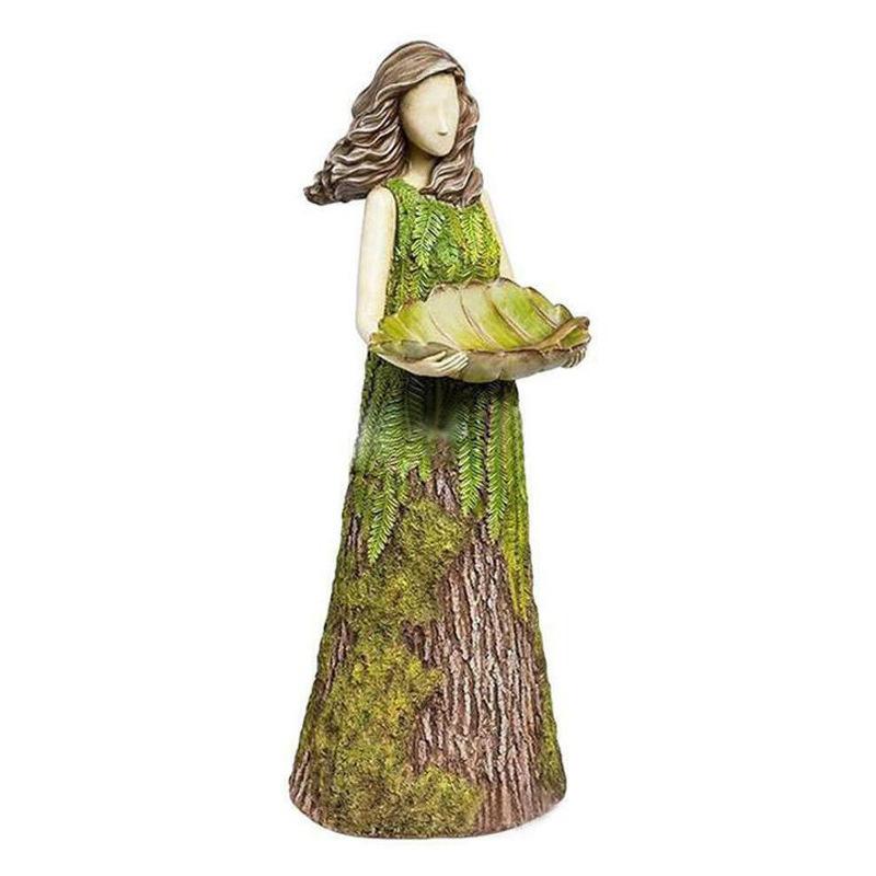 1Pc Mini Fairytale Forest Girl Bird Feeder Resin Crafts for Outdoor Courtyard Garden Patio Decoration