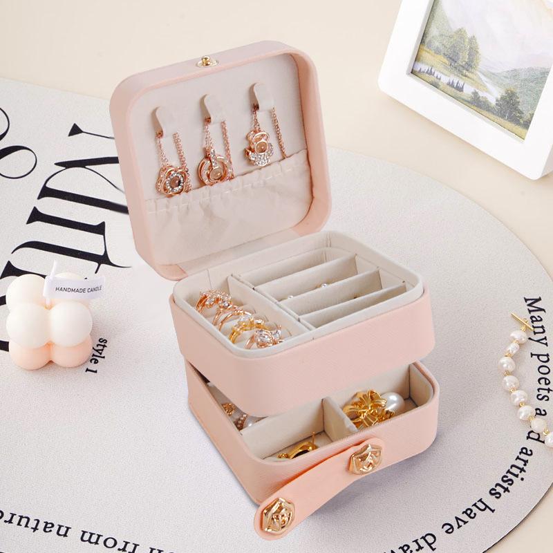 

Трансграничные путешествия портативная шкатулка для хранения ювелирных изделий серьги-гвоздики шкатулка для хранения ювелирных изделий мини-шкатулка для хранения ювелирных изделий розовый