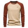 T-shirt Casual da Uomo con Spalle Cadenti, T-shirt da Uomo a Maniche Lunghe, Base Layer da Uomo Patchwork