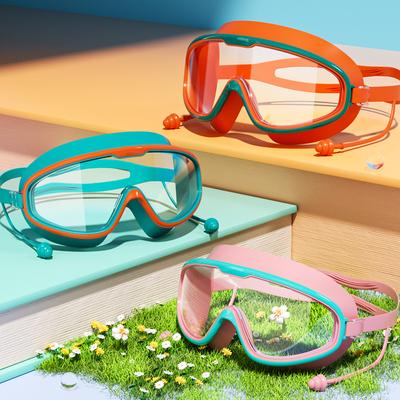 Kids Swimming Goggles with Big Frame HD Lens and Anti-fog Waterproof Children's Swim Goggles for Boys and Girls