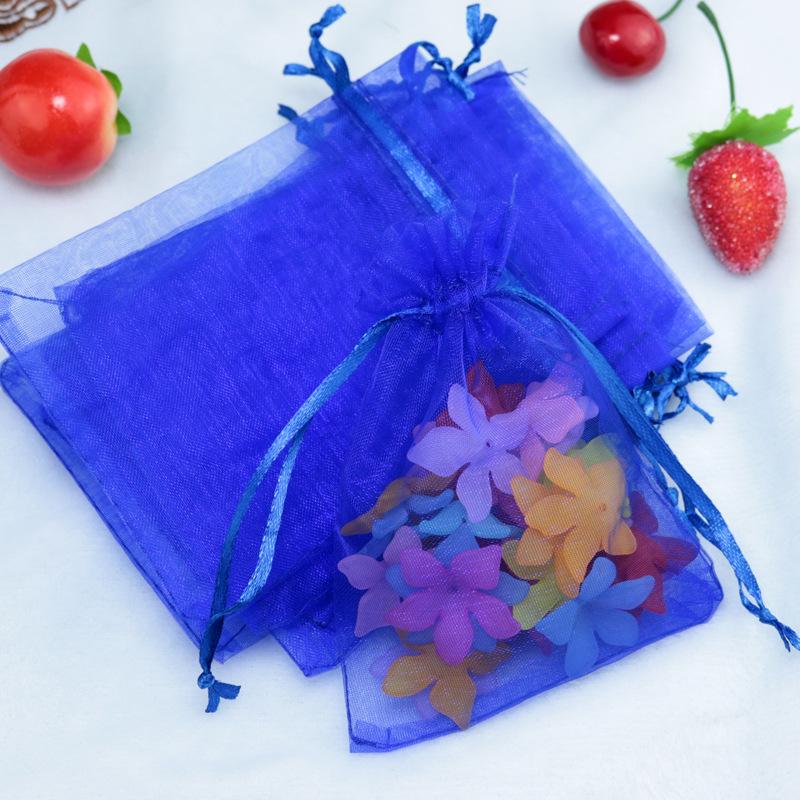 

10pcs/lot (9 Sizes) Organza Gift Bag Jewelry Packaging Bag Wedding Party Decoration Favors Drawable Gift Bag&Pouches Baby Shower 7x9cm&Organza bag королевский синий