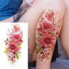 1 Sheet Flower Temporary Tattoos For Women Girls Arm Leg Forearm Body Watercolor Tattoo Sticker 3D Fake Peony Dahlia Rose Floral
