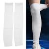 Football Leg Sleeve Long Compression Leg Sleeve Sports Cycling Leg Sleeves Over The Knee for Men Women Polyester One Size White
